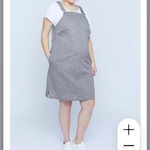 ULLA POPKEN Bellieva linen jumper overall dress women plus size 22/24 3X